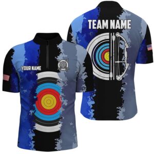 Blue Jerseys Archery Target Men Jersey Shirts Custom Team League Archery Shirts, Custom Archery Team Shirt