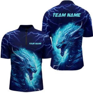 Blue Lightning Thunder Dragon Bowling Team Shirts&hellip;