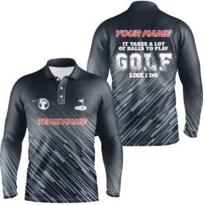 Blue Pattern Men’s Golf Polo Shirts Custom&hellip;