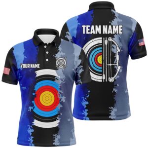 Blue Polo Archery Target Men Polo Shirts&hellip;