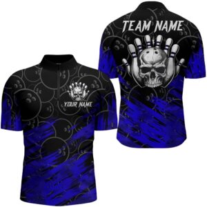 Blue Skull Bowling Shirt For Men &&hellip;