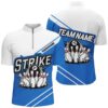 Blue Skull Bowling Shirts Men & Women Bowling Team Jersey Unisex, Custom Bowling Team Jersey Shirt