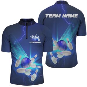Blue Thunder Lightning Polo Bowling Shirts Strike&hellip;