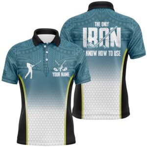 Blue Tribal Pattern Men’s Golf Polo Shirts&hellip;
