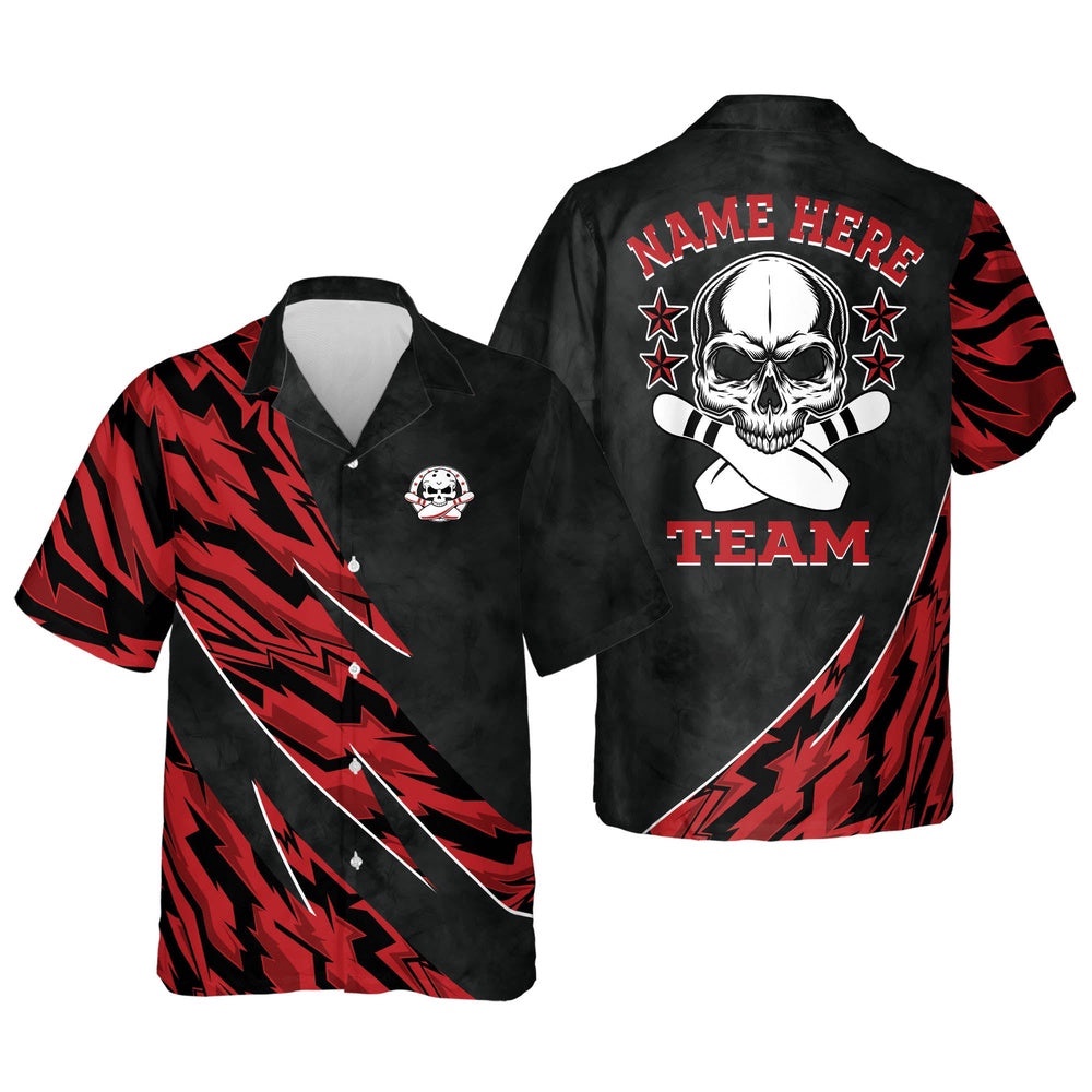 Bowling Casual Hawaiian Shirt Unisex, Custom Bowling Shirt, Custom Team Bowling Hawaiian Shirt