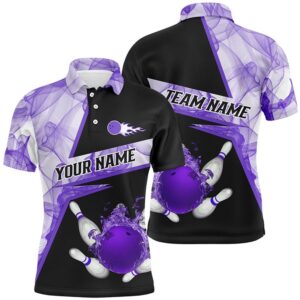 Bowling Flame Purple Smoke Pattern Custom Black&hellip;