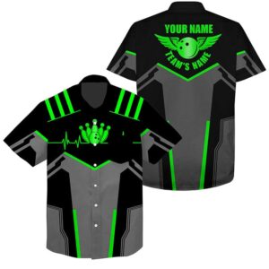 Bowling Hawaiian Shirt Bowling Ball And Pins&hellip;