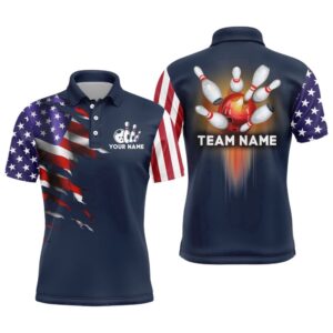 Bowling Polo Shirt For Men Usa Bowling&hellip;