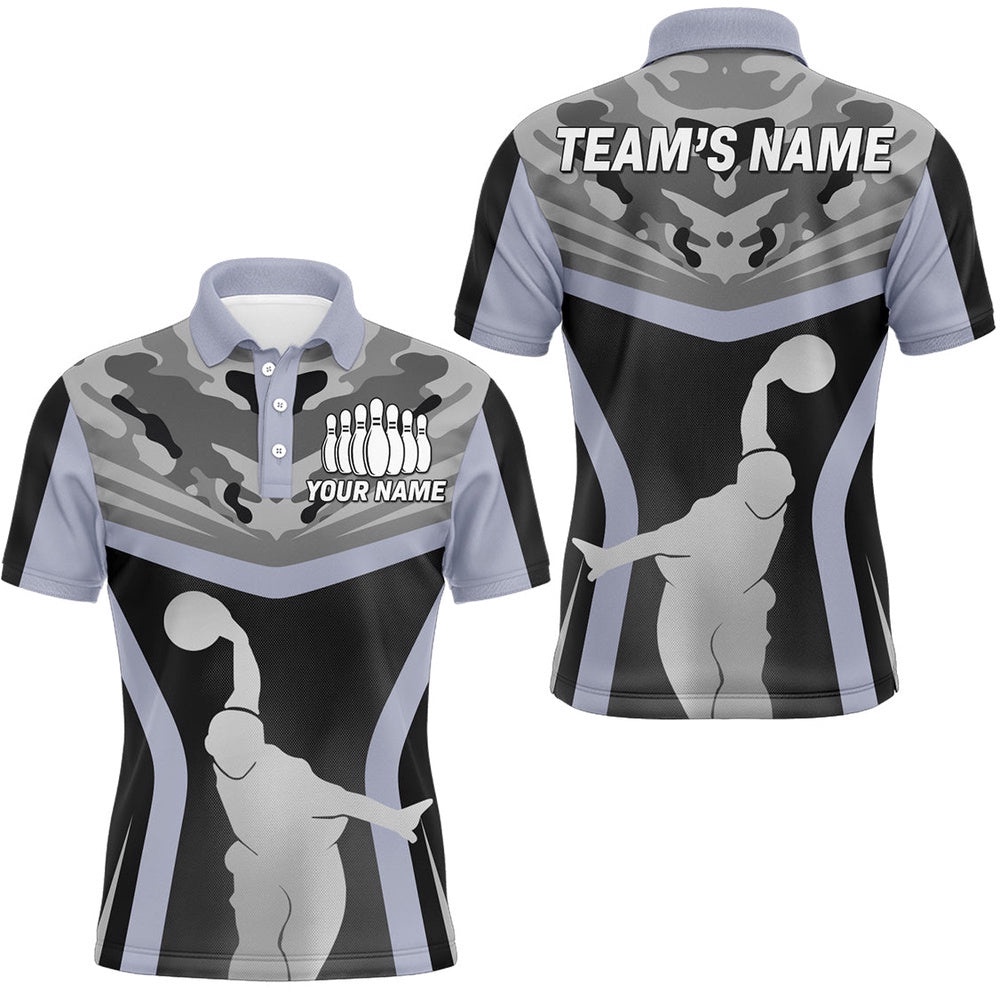 Bowling Polo Shirt For Mencustom Bowling Team Polo Shirt Bowling Shirt, Personalized Bowling Team Shirt