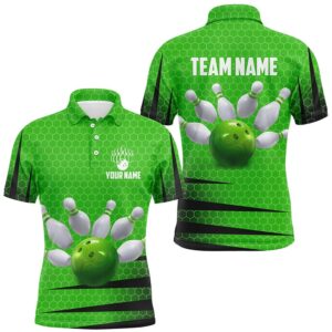 Bowling Polo Shirt Green Bowling Shirt For&hellip;
