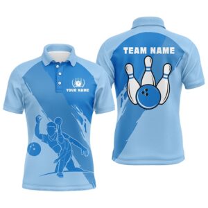 Bowling Polo Shirts For Men, Custom Blue&hellip;