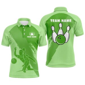 Bowling Polo Shirts For Men, Custom Green&hellip;