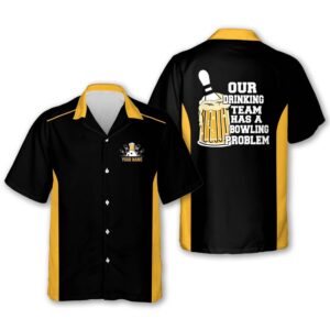 Bowling Problem Hawaiian Shirts, Custom Bowling Shirt, Custom Team Bowling Hawaiian Shirt