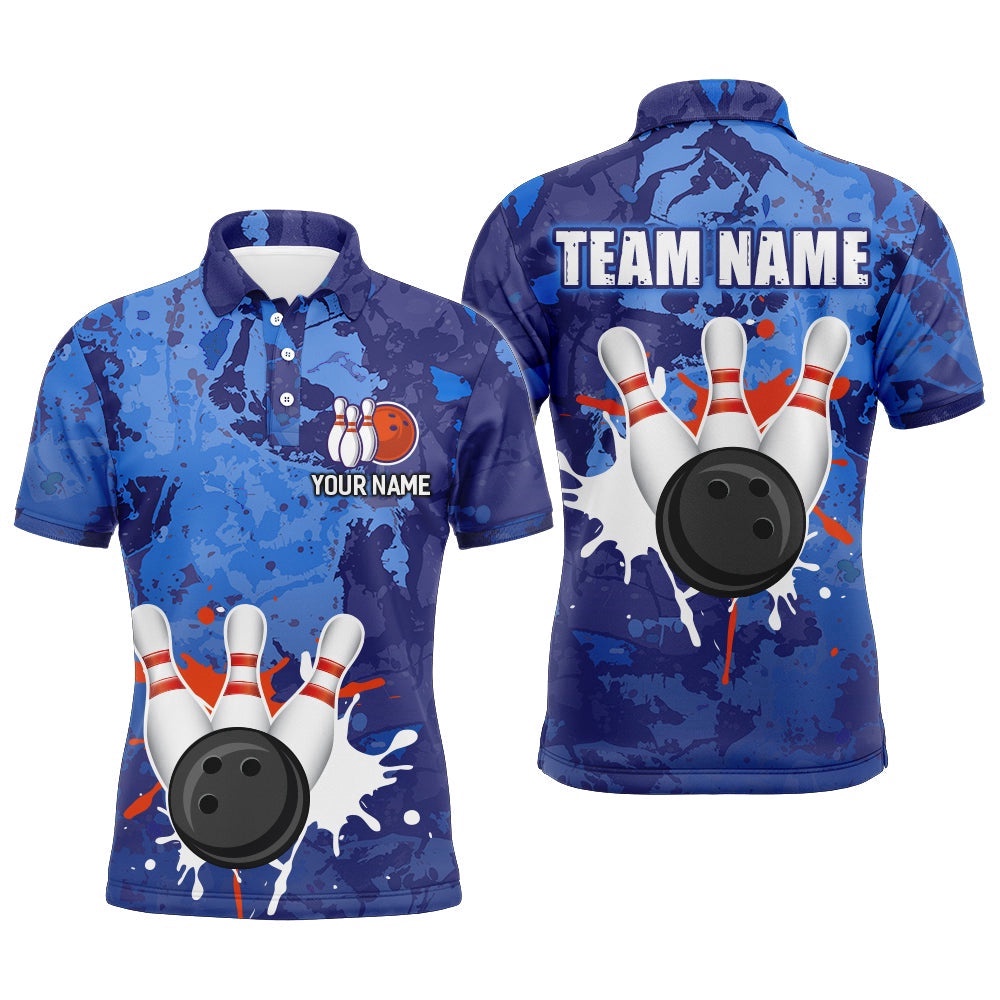 Bowling Shirt For Men Custom Bowling Polo Shirt Bowling Team League Polo Shirt, Personalized Bowling Team Shirt