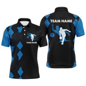 Bowling Shirt For Men, Custom Name Blue&Black&hellip;