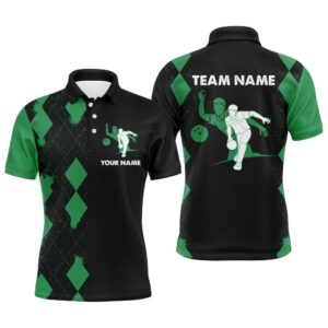 Bowling Shirt For Men, Custom Name Green&Black&hellip;