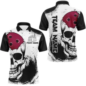 Bowling Shirt Skull Bowling Team Polo Shirt&hellip;