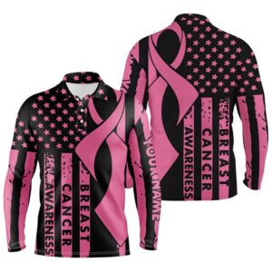 Breast Cancer Awareness American Flag Pink Ribbon Men s Golf Polo Shirts Custom Patriotic Golf Tops For Men Golf Polo Shirt Golf Shirts 2 ysenwl.jpg