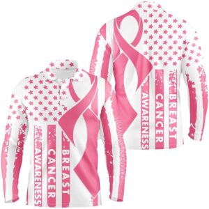 Breast Cancer Awareness White Pink American Flag Ribbon Men s Golf Polo Shirt Patriotic Golf Tops Golf Polo Shirt Golf Shirts 2 ax5mk7.jpg