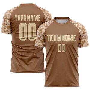 Brown Cream Camo Sublimation Soccer Uniform Jersey,&hellip;