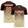 Brown Cream Camo Sublimation Soccer Uniform Jersey, Custom Team Soccer Jersey Shirt