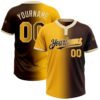Brown Brown Old Gold 3D Pattern Leopard Two Button Unisex Softball Jersey, Custom Team Softball Jersey