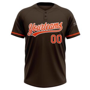 Brown Orange White Two Button Unisex Softball Jersey Custom Team Softball Jersey 2 dwkhqa.jpg