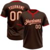 Brown Red Cream Two Button Unisex Softball Jersey, Custom Team Softball Jersey Brown Red Cream Two Button Unisex Softball Jersey, Custom Team Softball Jersey