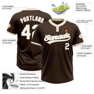 Brown White Cream Two Button Unisex Softball Jersey Custom Team Softball Jersey 3 yyhhak.jpg