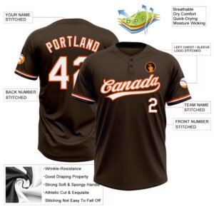 Brown White Orange Two Button Unisex Softball Jersey Custom Team Softball Jersey 3 sdpuis.jpg