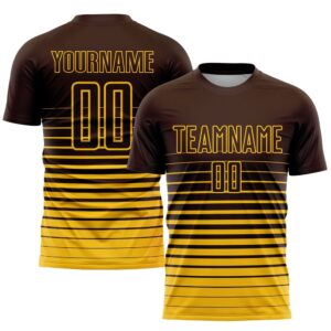 Brown Yellow Pinstripe Fade Fashion Sublimation Soccer&hellip;