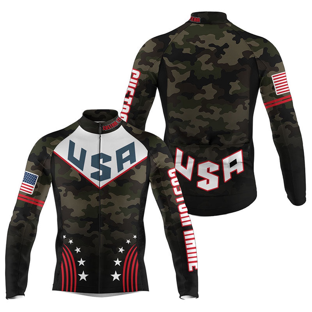 Camo American Cycling Jersey Men With 3 Pockets Custom Usa Bike Shirts Bicycle Clothing, Custom Mono Cycling Jersey Camo American Cycling Jersey Men With 3 Pockets Custom Usa Bike Shirts Bicycle Clothing, Custom Mono Cycling Jersey
