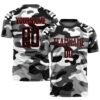 Camo Black Gray Sublimation Salute To Service Soccer Uniform Jersey, Custom Team Soccer Jersey Shirt