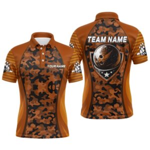 Camo Bowling Polo Shirt Men Bowling Team&hellip;
