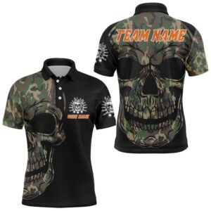 Camo Bowling Shirt Custom Skull Bowling Polo&hellip;
