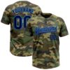 Camo Navy Gold Salute To Service Two Button Unisex Softball Jersey, Custom Team Softball Jersey
