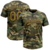 Camo Neon Yellow Black Salute To Service Two Button Unisex Softball Jersey, Custom Team Softball Jersey
