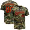 Camo Olive Cream Salute To Service Two Button Unisex Softball Jersey, Custom Team Softball Jersey