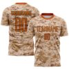 Camo Pink White Sublimation Salute To Service Soccer Uniform Jersey, Custom Team Soccer Jersey Shirt