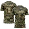 Camo White Black Sublimation Salute To Service Soccer Uniform Jersey, Custom Team Soccer Jersey Shirt