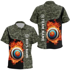 Camouflage Flaming Target Archery Polo Shirts, Custom&hellip;