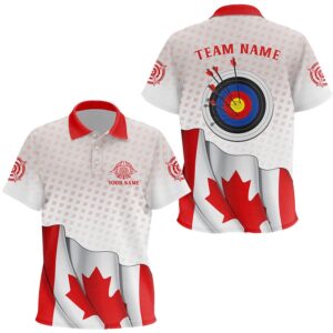 Canadian Archery Target Polo Shirts Custom Patriotic&hellip;
