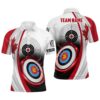Canadian Flag Flaming Target Archery Polo Shirts, Archery Team Polo, Custom Archery Team Polo Shirt