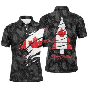 Canadian Flag Christmas Golf Men’s Polo Shirt&hellip;