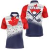 Canadian Flag Christmas Golf Men’s Polo Shirt Custom Retro Patriotic Golf Shirts For Men Golf Gifts, Golf Polo Shirt, Golf Shirts