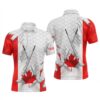 Canadian Flag Golf Clubs Skull Golf Camo Men Golf Polo Shirts Custom Patriotic Golf Team Jerseys, Golf Polo Shirt, Golf Shirts