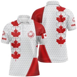 Canadian Flag Men’s Golf Polo Shirt Custom&hellip;