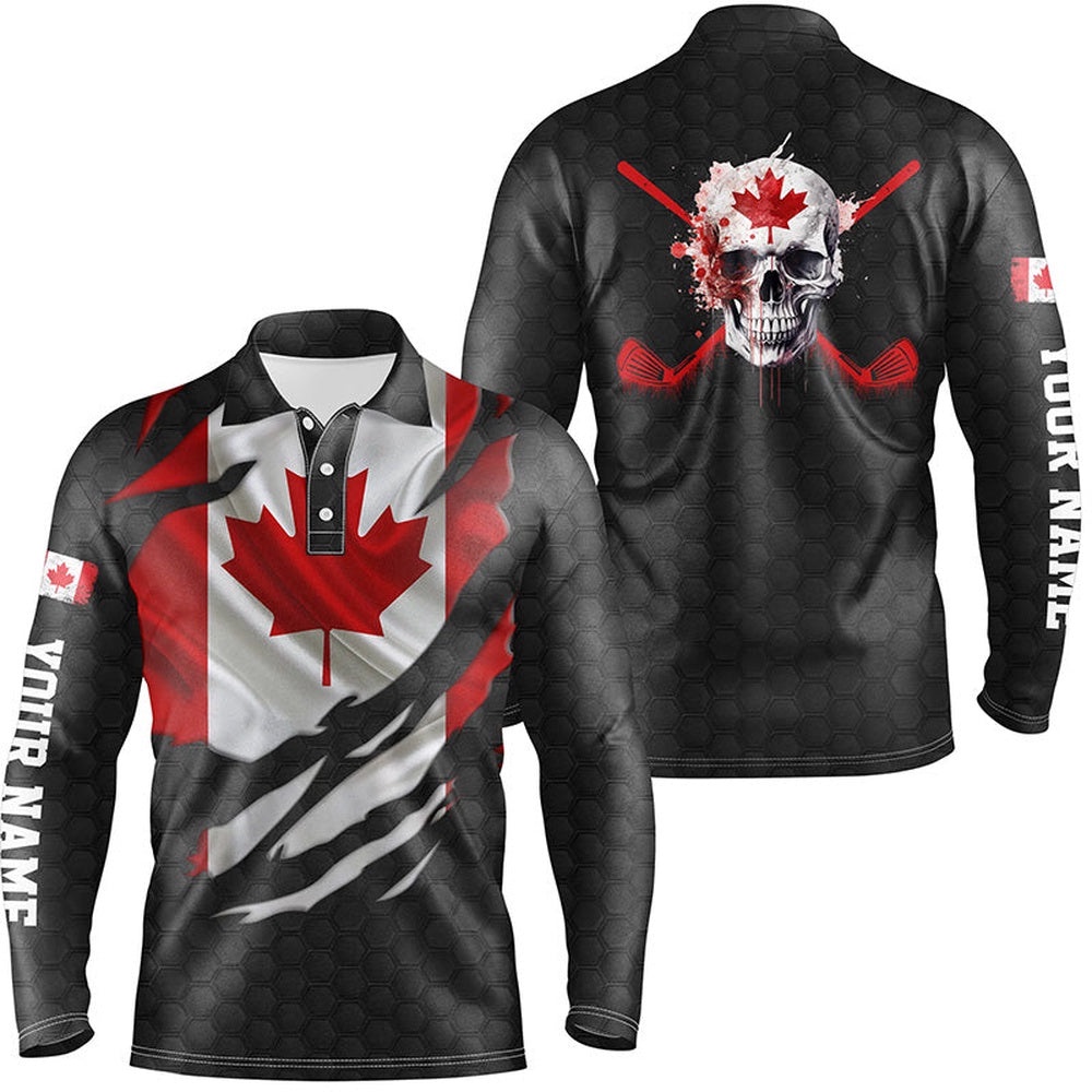 Canadian Flag Patriotic Ripped Men’s Golf Polo Shirts Skull Golf Shirts For Men Golf Gifts, Golf Polo Shirt, Golf Shirts Canadian Flag Patriotic Ripped Men’s Golf Polo Shirts Skull Golf Shirts For Men Golf Gifts, Golf Polo Shirt, Golf Shirts
