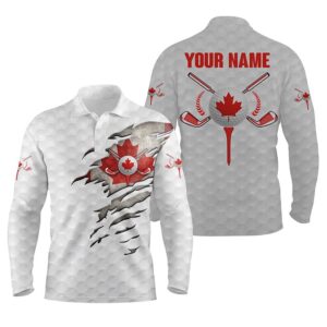 Canadian Flag White Golf Ball Skin Men s Golf Polos Shirts Custom Patriot Golf Gift Golf Shirt For Men Golf Polo Shirt Golf Shirts 2 nzcbrg.jpg