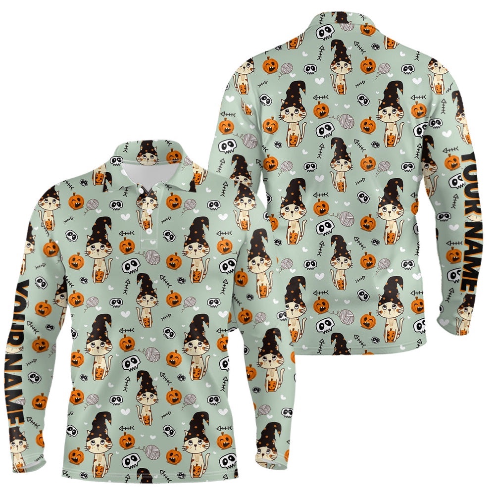 Cat Seamless Halloween Pattern Green Men’s Golf Polo Shirts Cute Halloween Golf Gifts For Men, Golf Polo Shirt, Golf Shirts Cat Seamless Halloween Pattern Green Men’s Golf Polo Shirts Cute Halloween Golf Gifts For Men, Golf Polo Shirt, Golf Shirts